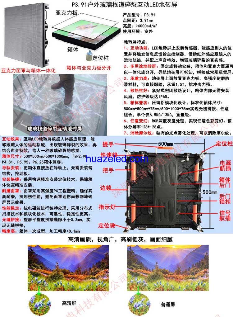 P3.91玻璃棧道碎裂特效屏